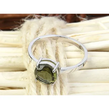 Prsten Vltavín prsten kulatý 8mm standard brus Ag 925/1000