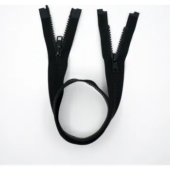 Zip Zdrhovadlo zip kostěný dělitelný dvoucestný 85 cm 2 jezdce černá