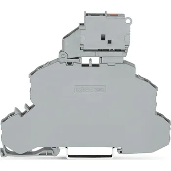 modulární přístroj a rozvaděč WAGO Svorka 2002-2611/1000-541 dvoupatrová pojistková průchozí, s výklopným držákem pojistek, šedá 2002-2611/1000-541