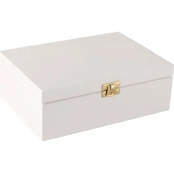 Dárková krabička Dřevěná krabička 22 x 16 cm bílá