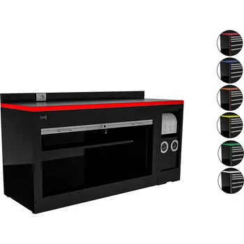 Dílenský stůl Pracovní stůl LV8 EQS20-01.R černá a červená