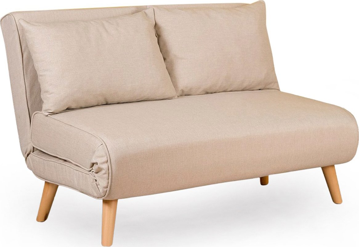 Hanah Home Dvoumístná rozkládací pohovka FOLDE krémová 120 cm