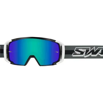 Motocyklové brýle SWAPS Swaps SCRUB V2 motokrosové brýle černé/bílé/iridium-modré