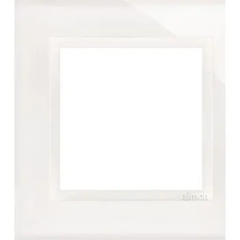 vypínač Rámeček jednonásobný skleněný Simon 54 nature Bílá perla