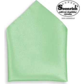Látkový kapesník Soonrich Společenský kapesníček světle zelený saténový 20 x 20 cm - kapesníček do saka