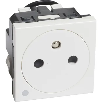 Elektroinstalační materiál LEGRAND Zásuvka MOSAIC 2P+T ZAR. s kontr.bílá 278112L