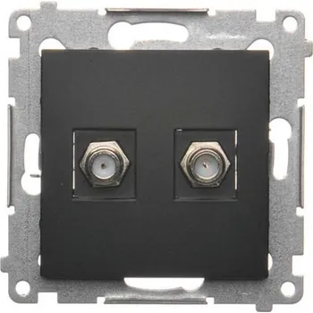 Elektrická zásuvka Zásuvka 2 x SAT "F" Simon 54 premium modul černá matná