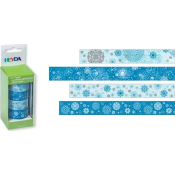 Lepicí páska washi pásky Heyda - sada 4 ks modré sněhové vločky
