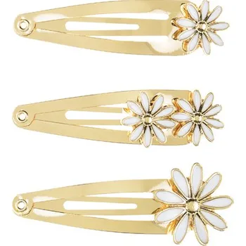 Svatební dekorace PartyDeco Sponky zlaté s kopretinami 3 ks