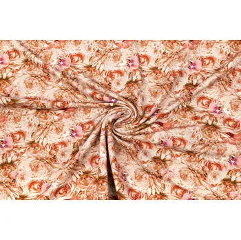 Teplákovina oranžové květy