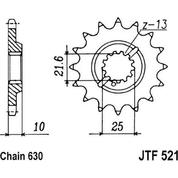 Řetězová sada pro motocykl Řetězové kolečko JT JTF 521-15 15 zubů, 630