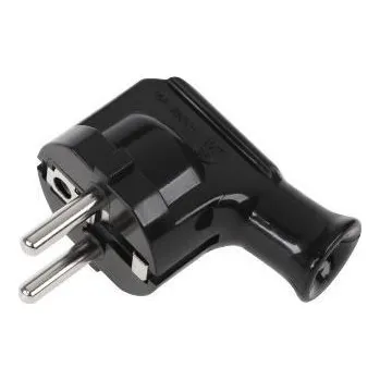 Elektrická zásuvka Síťová zástrčka rohová černá WT35-2 - blistr