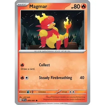 Sběratelská karetní hra Pokémon karta Magmar 009/091 - Paldean Fates