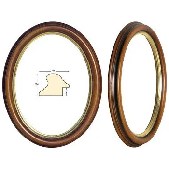 Rám na obraz Oválný rám hnědý se zlatem – 24x30cm (Oválný rám hnědý se zlatem – 24x30cm)