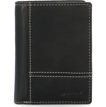 Peněženka Pánská kožená peněženka na výšku Diviley Wilbur, černá/bílá