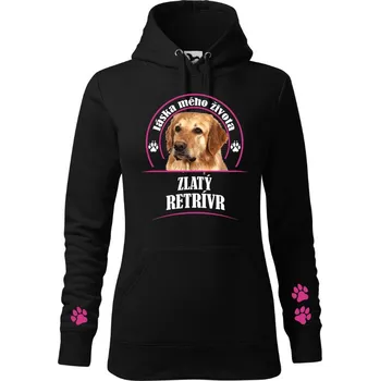 Dámská mikina STRIKER Dámská mikina Zlatý retrívr Barva: Černá, Velikost: S