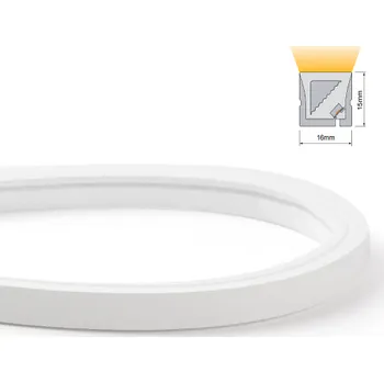 LED páska Ledshopik LED neon bílý - 3D1615 | 10W | 24V | IP67 | výroba na míru | - DENNÍ BÍLÁ - 4000K