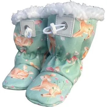 Capáčky Softshellové capáčky s beránkem srnky na louce s brzdičkou 0-6 měsíců Zelená