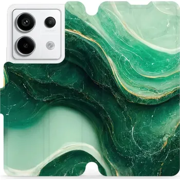 Pouzdro na mobilní telefon Flipové pouzdro Mobiwear - Xiaomi Redmi Note 13 Pro 5G / Poco X6 5G - VP38S Zelený mramor (Knížkové flip pouzdro, obal, kryt na mobil Xiaomi Redmi Note 13 Pro 5G / Poco X6 5G - VP38S Zelený mramor, materiál Umělá kůže + TPU - ochrana 360°, stojánek,)