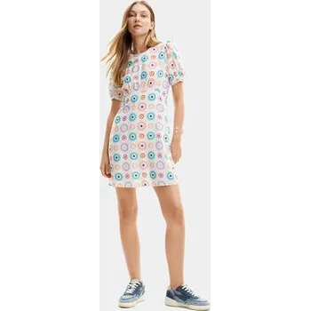 Dámské šaty Desigual Letní šaty Edmonton 24SWVW44 Bílá Straight Fit M
