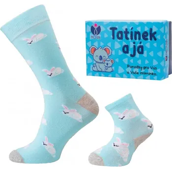 Dámské ponožky Ponožky dárkové kojenecké a dospělé Novia - táta + dítě - králík