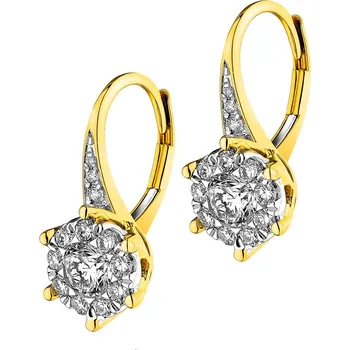 Náušnice Náušnice ze žlutého a bílého zlata s brilianty - 1,05 ct - ryzost 585 - 109.899