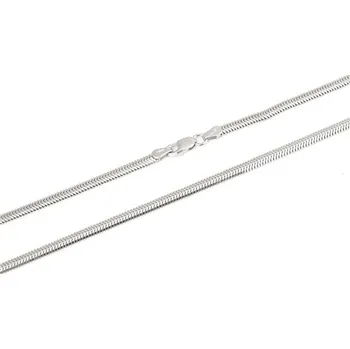 Řetízek Dámský stříbrný řetízek-náhrdelník plochý hádek 76055F 42 cm