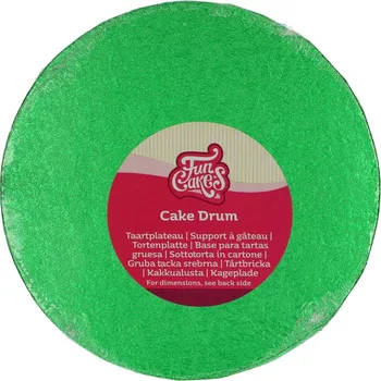 Jedlá dekorace na dort FunCakes Dortová podložka zelená O 20 cm, výška 12 mm