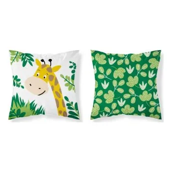 Dekorativní polštářek Dětský potah na polštář 40x40 cm - Žirafa / zelená