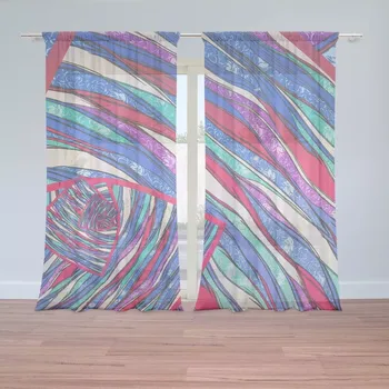 Záclona Záclony Pruhovaný motiv 2: 2 ks - 150x250 cm - Sablio