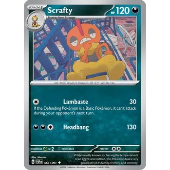 Sběratelská karetní hra Pokémon karta Scrafty 061/091 - Paldean Fates