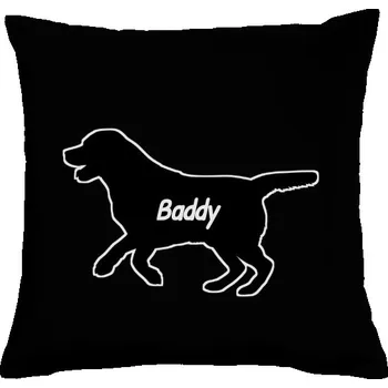 Dekorativní polštářek Polštář bavlněný s potiskem Labrador se jménem