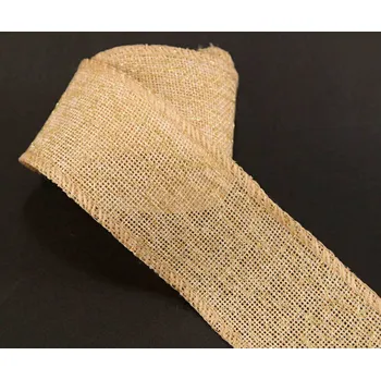 Stuha Jutová stuha se zlatým efektem - šíře 5 cm