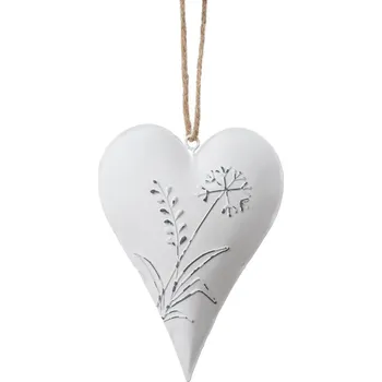 Plechová dekorace, SRDÍČKO, 13,5x10 cm, 1 kus