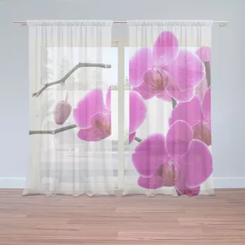 Záclona Záclony Fialové orchideje: 2 ks - 150x250 cm - Sablio