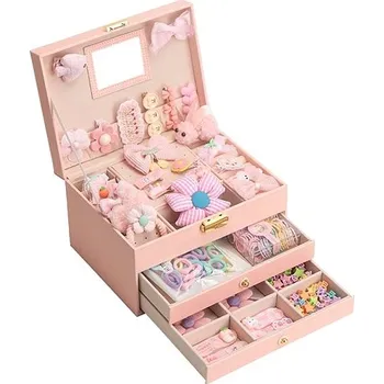 Šperkovnice Bezdoteku.cz Pearl - Růžová květinka, včetně sponek do vlasů