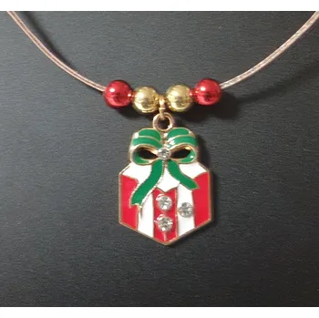 Náušnice Vánoční náhrdelník a náušnice - vánoční dárek (na eko kůži)