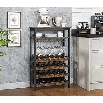 Stojan na víno Stojan na víno a sklenice | 66 x 30 x 100 cm