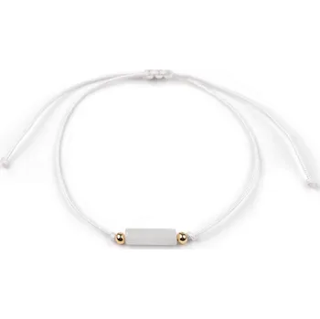 Náramek Náramek shamballa se skleněným korálkem - 1 bílá