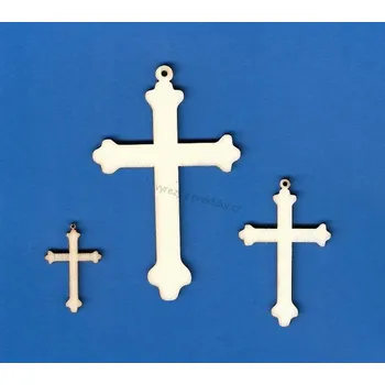 Překližka Výřez z překližky, O34/3, OZDOBNÝ KŘÍŽ-malý, 2x3,1cm, 1ks