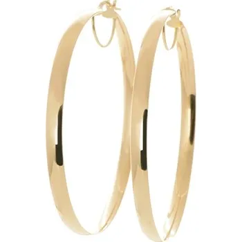 Náušnice Dámské náušnice kruhy ze žlutého zlata hladké 54 mm NA1402F + DÁREK ZDARMA