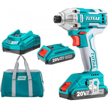 Total TIRLI2002 aku rázový utahovák 1/4", brushless, 20V Li-ion (2x), 2000mAh, industrial