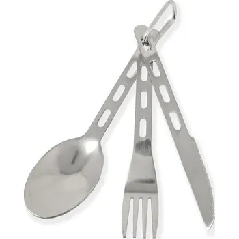 Kempingové nádobí PATHFINDER Příbor s karabinou NEREZ