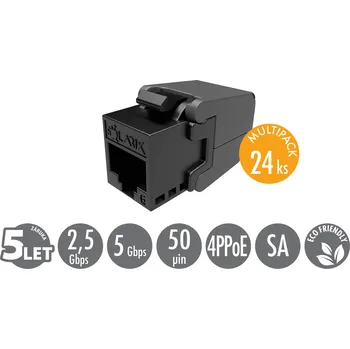 Rozvaděč MULTIPACK 24 ks - samořezný keystone Solarix CAT6 UTP SXKJ-6-UTP-BK-SA Component Level a 4PPoE 25286811