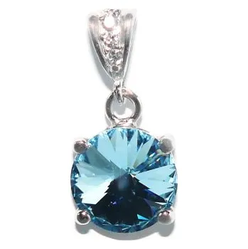 Přívěsek Stříbrný přívěsek Swarovski akvamarine - P1188 (Stříbrný přívěsek se Swarovski krystalem 12 mm)