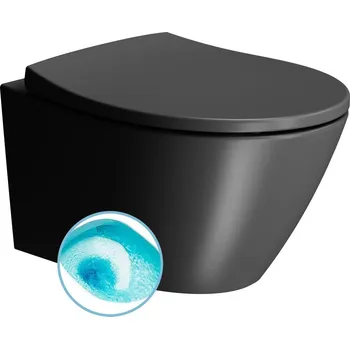 Klozet Gsi MODO závěsná WC mísa, Swirlflush, 37x52cm, černá dual-mat