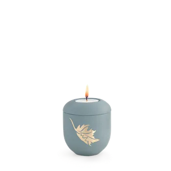 Smuteční dekorace Keramická miniurna Pastell - List