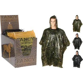 Pláštěnka Mat Pláštěnka pončo pro dospělé PE vzor SAFARI mix