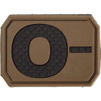 Módní doplněk Nášivka Miltec 3D Patch krvná skupina coyote 0-