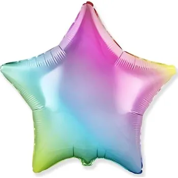 Balónek Balónek foliový 45 cm hvězda duhová